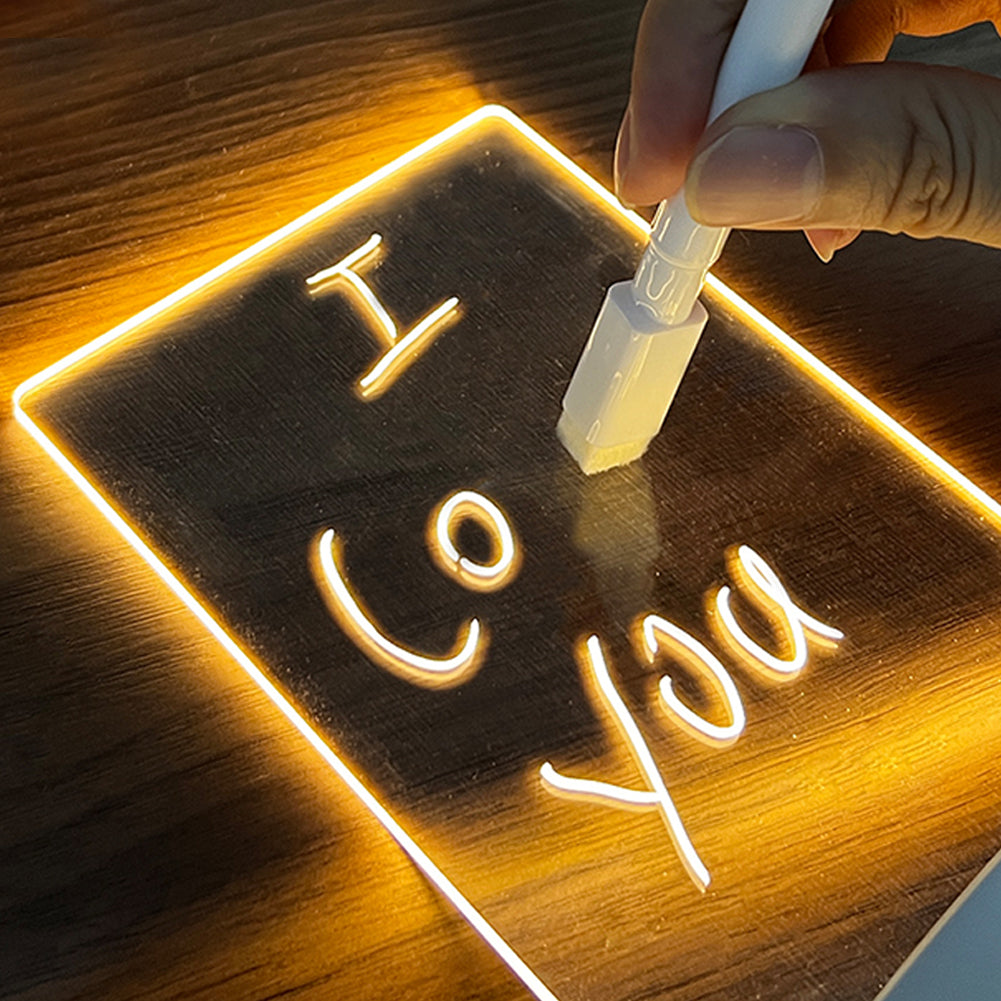 Tablero de Notas Brillante: Luz Nocturna LED con Mensajes Creativos